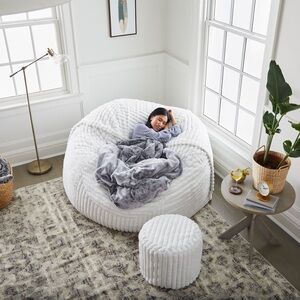 Lovesac Dove Channeled Phur (white) SuperSac Cover only (no insert)
